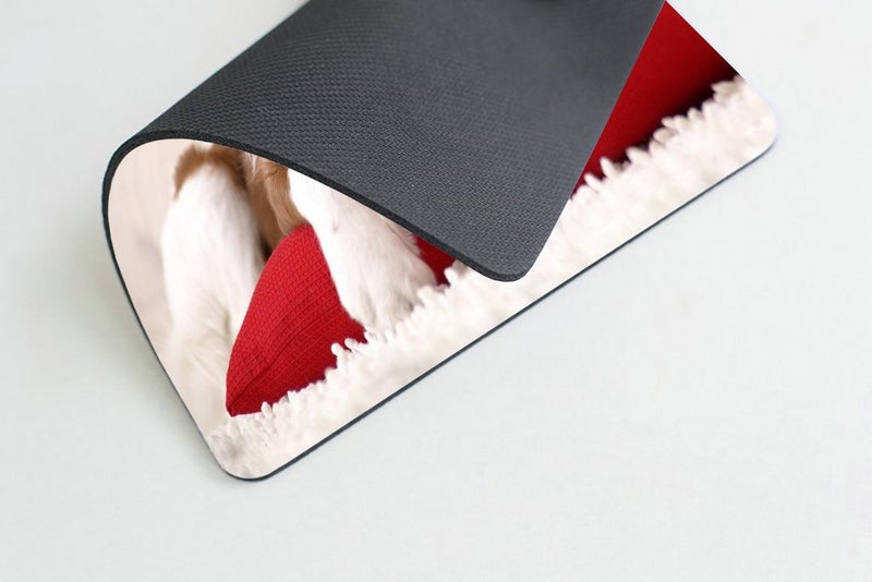 Smooffly Funny Dog Mouse Pad Red, Cute Puppy Sleeping on a Pillow Dreaming of a Bone Personality Desings Gaming Mouse Pad - Image 4